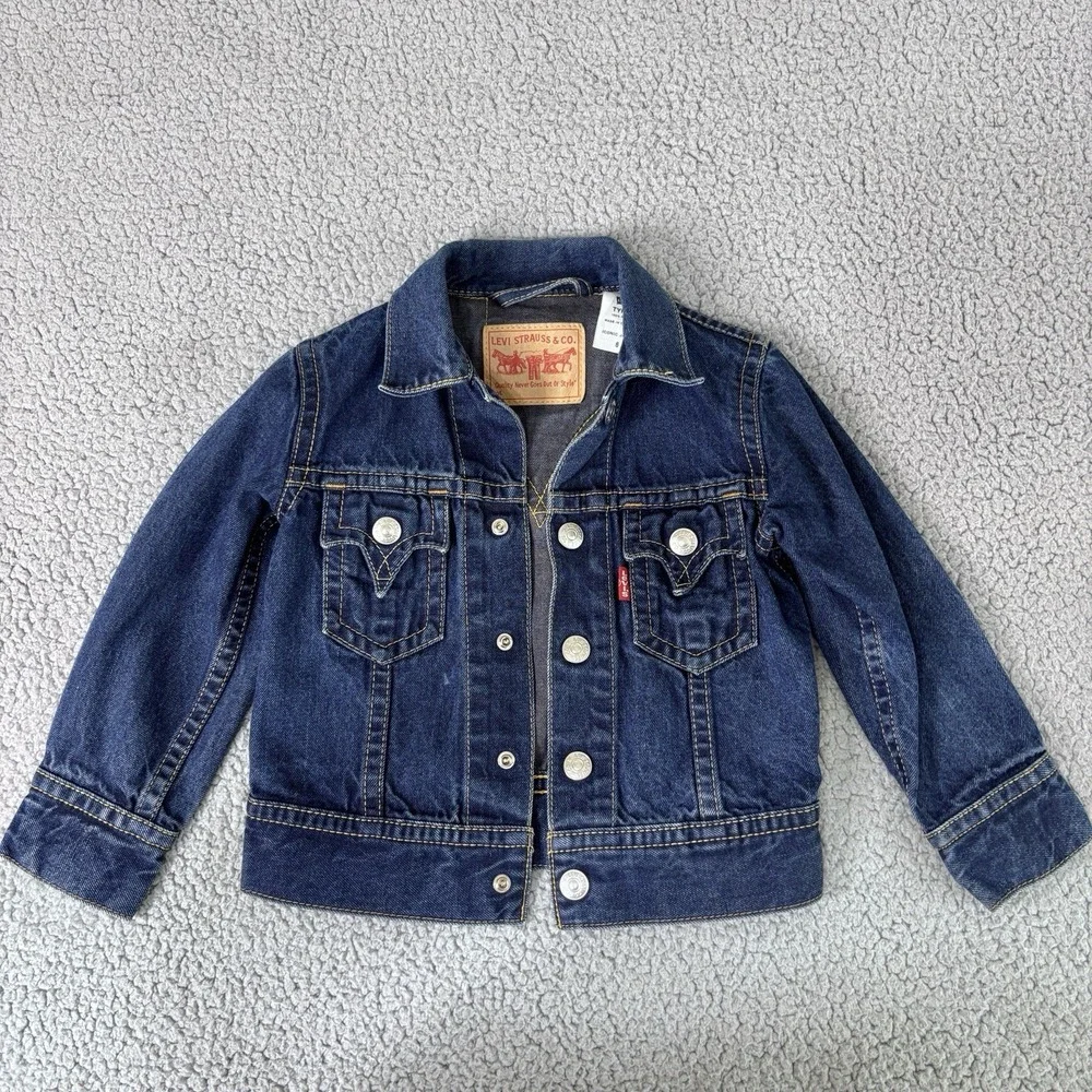 Levis Type 1 Iconic Denim Jacket Toddler 6 Blue Trucker Button Front Coat